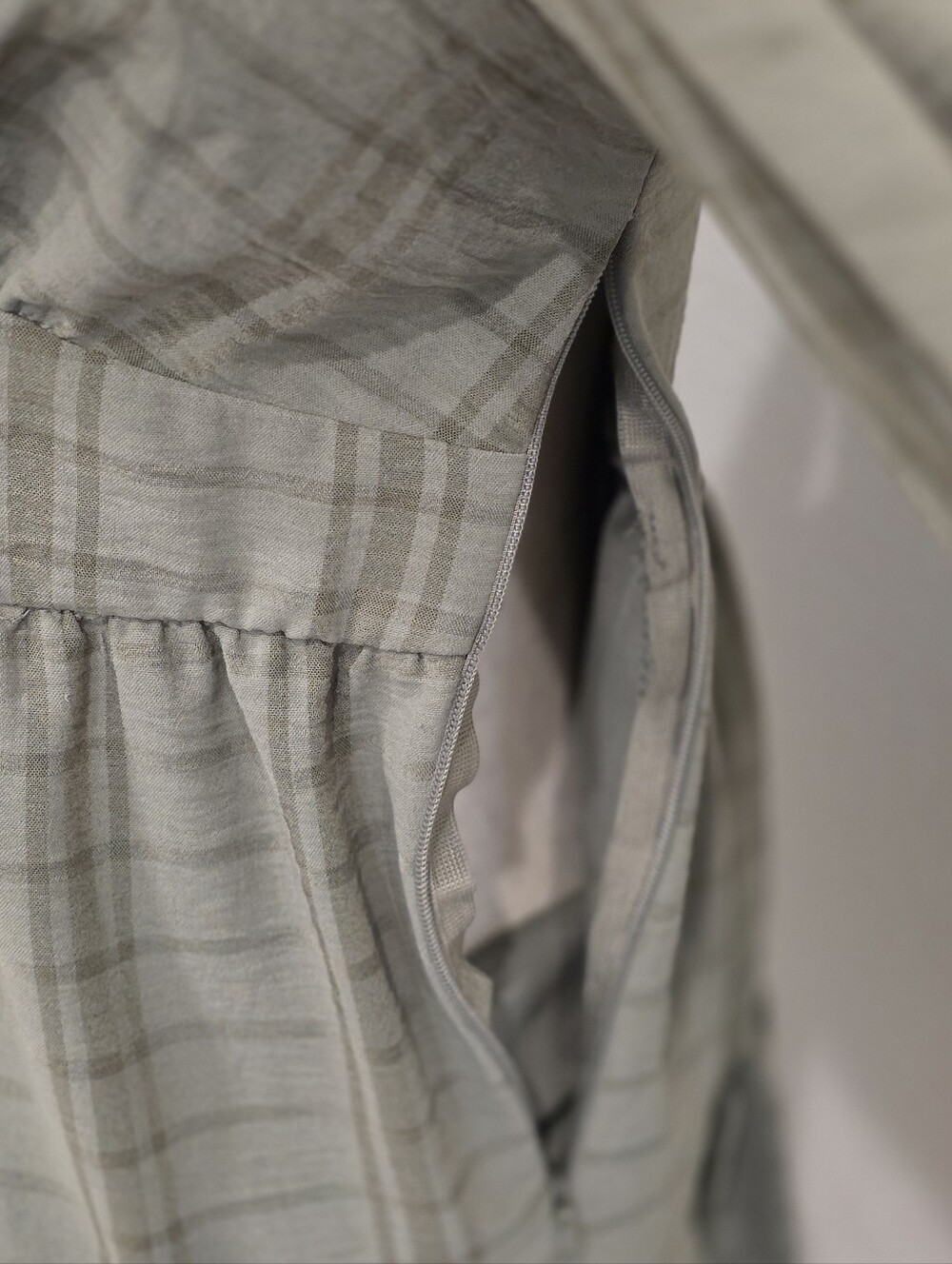 Altar'd State Natalie Plaid Tiered Mini Dress in Vetiver / Sage Green - Picture 7 of 7